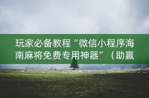玩家必备教程“微信小程序海南麻将免费专用神器”（助赢神器)