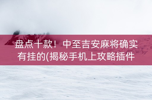 盘点十款！中至吉安麻将确实有挂的(揭秘手机上攻略插件)