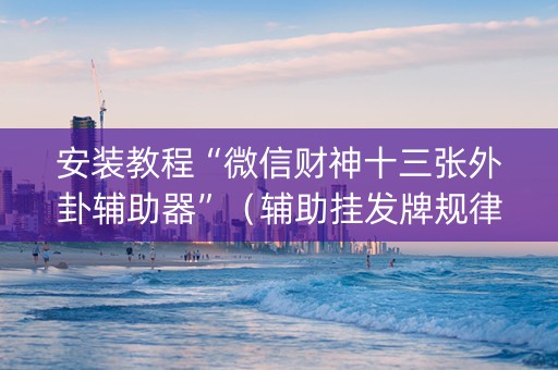 安装教程“微信财神十三张外卦辅助器”（辅助挂发牌规律)