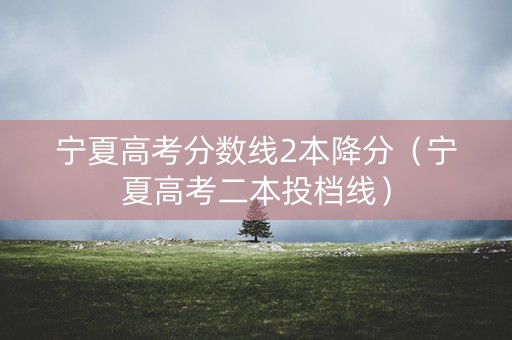 宁夏高考分数线2本降分（宁夏高考二本投档线）