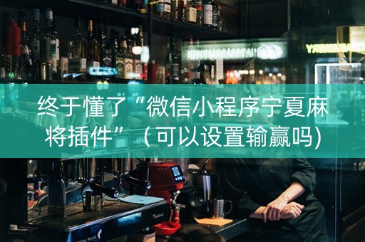 终于懂了“微信小程序宁夏麻将插件”（可以设置输赢吗)
