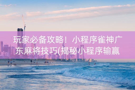 玩家必备攻略！小程序雀神广东麻将技巧(揭秘小程序输赢技巧)