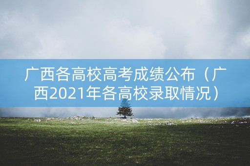 广西各高校高考成绩公布（广西2021年各高校录取情况）