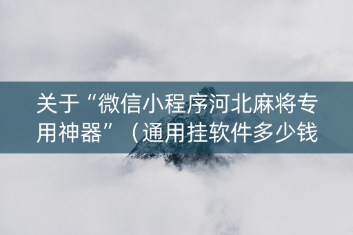 关于“微信小程序河北麻将专用神器”（通用挂软件多少钱)