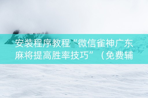 安装程序教程“微信雀神广东麻将提高胜率技巧”（免费辅助)