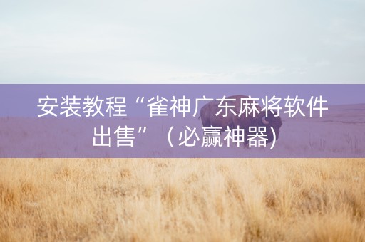 安装教程“雀神广东麻将软件出售”（必赢神器)