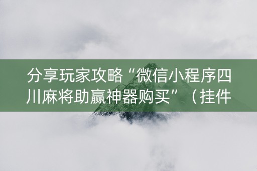 分享玩家攻略“微信小程序四川麻将助赢神器购买”（挂件神器)