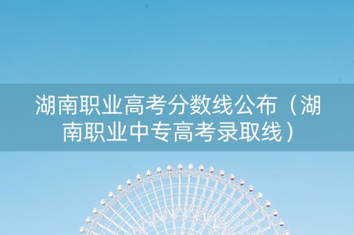 湖南职业高考分数线公布（湖南职业中专高考录取线）