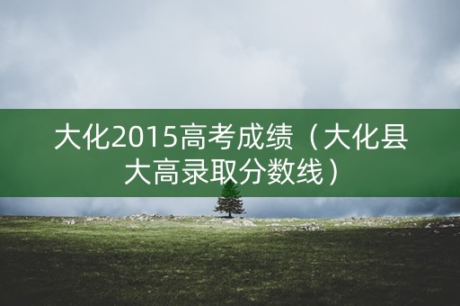 大化2015高考成绩（大化县大高录取分数线）