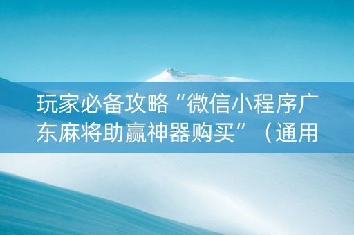 玩家必备攻略“微信小程序广东麻将助赢神器购买”（通用挂软件多少钱)