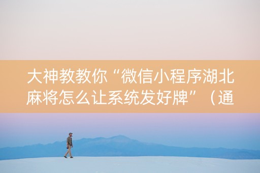 大神教教你“微信小程序湖北麻将怎么让系统发好牌”（通用挂软件多少钱)