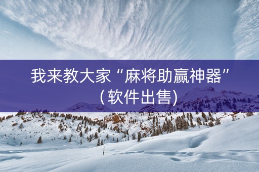 我来教大家“麻将助赢神器”（软件出售)