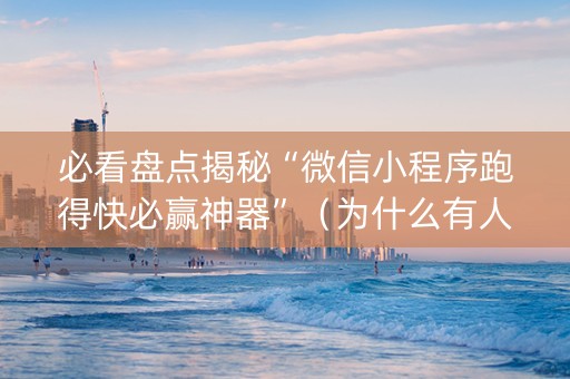 必看盘点揭秘“微信小程序跑得快必赢神器”（为什么有人一直赢)