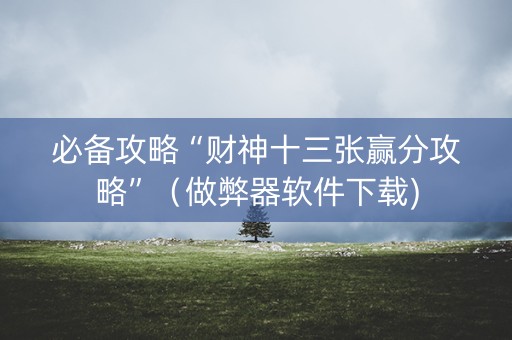 必备攻略“财神十三张赢分攻略”（做弊器软件下载)