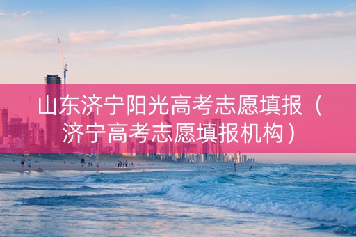 山东济宁阳光高考志愿填报（济宁高考志愿填报机构）