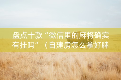 盘点十款“微信里的麻将确实有挂吗”（自建房怎么拿好牌)
