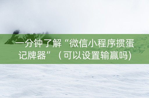 一分钟了解“微信小程序掼蛋记牌器”（可以设置输赢吗)