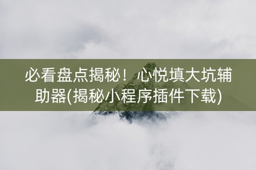 必看盘点揭秘！心悦填大坑辅助器(揭秘小程序插件下载)