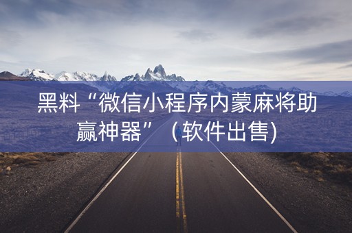 黑料“微信小程序内蒙麻将助赢神器”（软件出售)