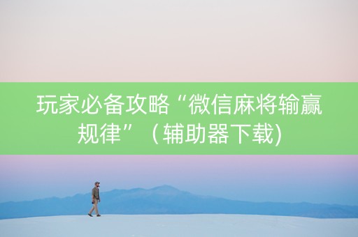 玩家必备攻略“微信麻将输赢规律”（辅助器下载)