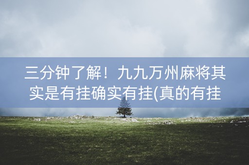 三分钟了解！九九万州麻将其实是有挂确实有挂(真的有挂)
