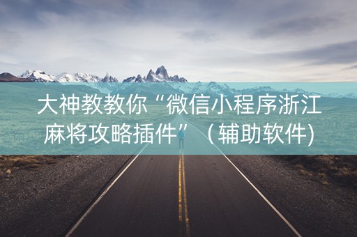 大神教教你“微信小程序浙江麻将攻略插件”（辅助软件)