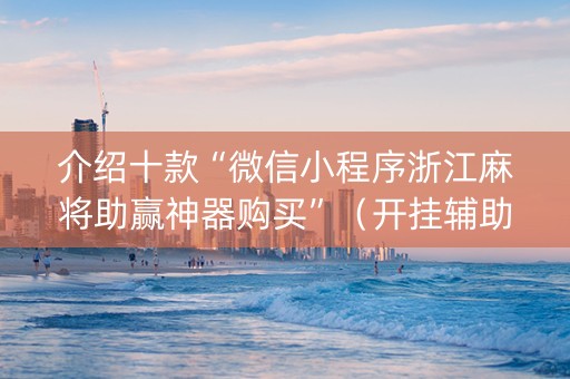 介绍十款“微信小程序浙江麻将助赢神器购买”（开挂辅助器脚本)