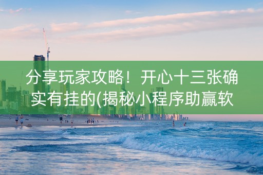 分享玩家攻略！开心十三张确实有挂的(揭秘小程序助赢软件)