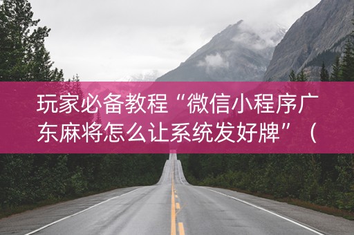 玩家必备教程“微信小程序广东麻将怎么让系统发好牌”（辅助神器免费)