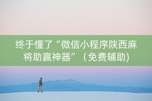 终于懂了“微信小程序陕西麻将助赢神器”（免费辅助)