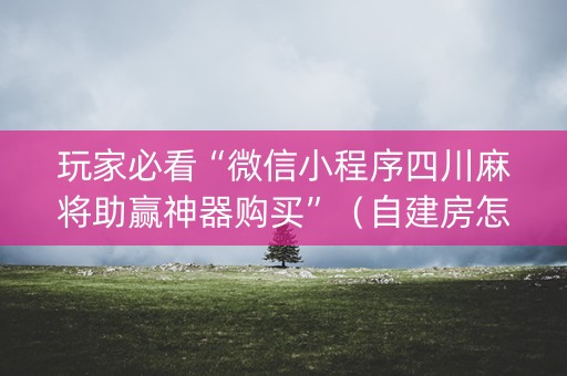 玩家必看“微信小程序四川麻将助赢神器购买”（自建房怎么赢)