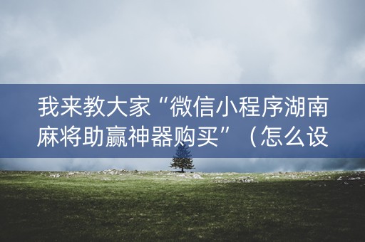 我来教大家“微信小程序湖南麻将助赢神器购买”（怎么设置能有好牌)