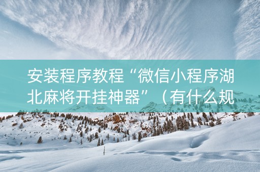 安装程序教程“微信小程序湖北麻将开挂神器”（有什么规律)