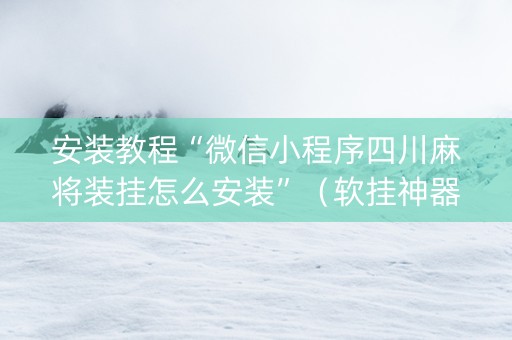 安装教程“微信小程序四川麻将装挂怎么安装”（软挂神器)
