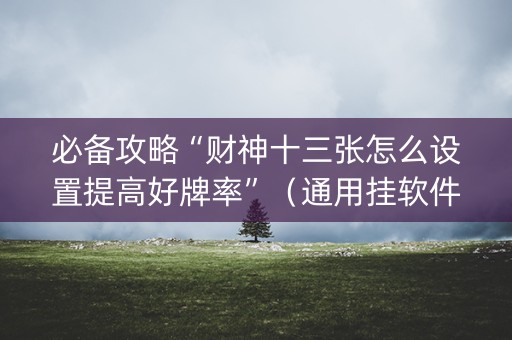必备攻略“财神十三张怎么设置提高好牌率”（通用挂软件多少钱)