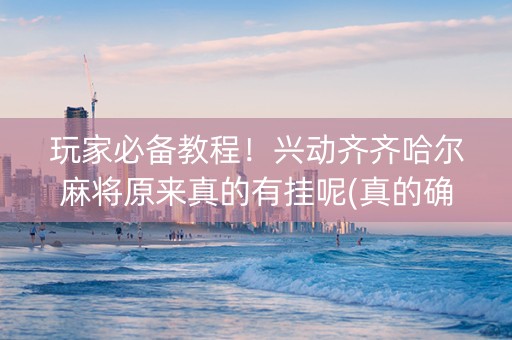 玩家必备教程！兴动齐齐哈尔麻将原来真的有挂呢(真的确实是有挂)