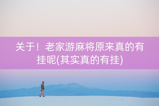 关于！老家游麻将原来真的有挂呢(其实真的有挂)