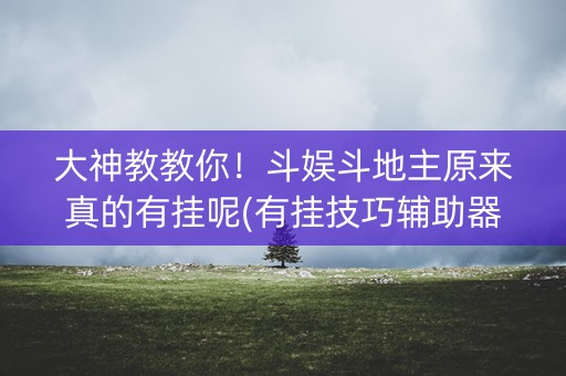 大神教教你！斗娱斗地主原来真的有挂呢(有挂技巧辅助器)