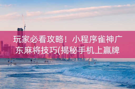 玩家必看攻略！小程序雀神广东麻将技巧(揭秘手机上赢牌技巧)