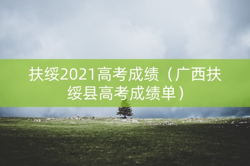 扶绥2021高考成绩（广西扶绥县高考成绩单）