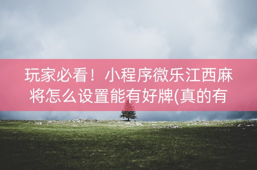 玩家必看！小程序微乐江西麻将怎么设置能有好牌(真的有挂确实有挂)