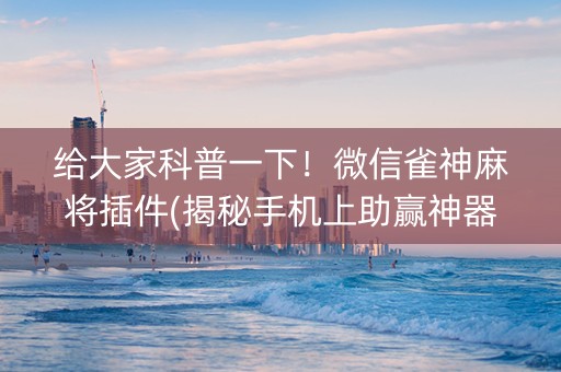 给大家科普一下！微信雀神麻将插件(揭秘手机上助赢神器购买)