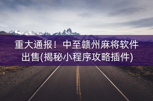 重大通报！中至赣州麻将软件出售(揭秘小程序攻略插件)