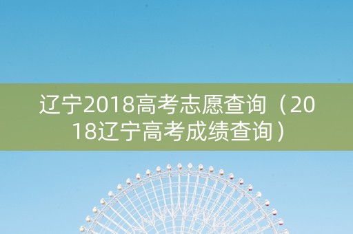 辽宁2018高考志愿查询（2018辽宁高考成绩查询）