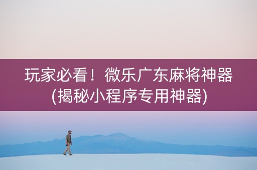 玩家必看！微乐广东麻将神器(揭秘小程序专用神器)