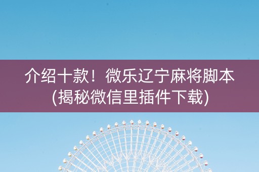 介绍十款！微乐辽宁麻将脚本(揭秘微信里插件下载)