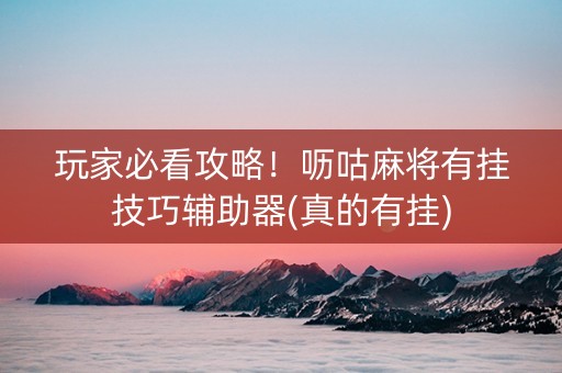 玩家必看攻略！呖咕麻将有挂技巧辅助器(真的有挂)
