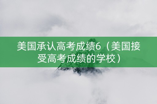 美国承认高考成绩6（美国接受高考成绩的学校）