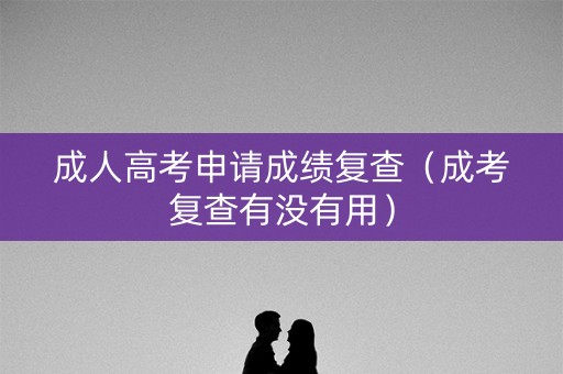 成人高考申请成绩复查（成考复查有没有用）