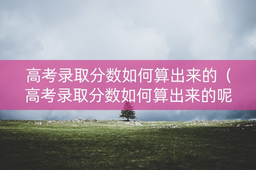 高考录取分数如何算出来的（高考录取分数如何算出来的呢）